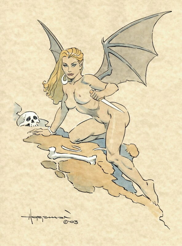 Winged Demon by Mike Hoffman - Original Illustration