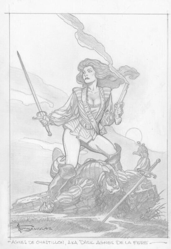 Agnes de Chastillon by Mark Schultz - Original Illustration