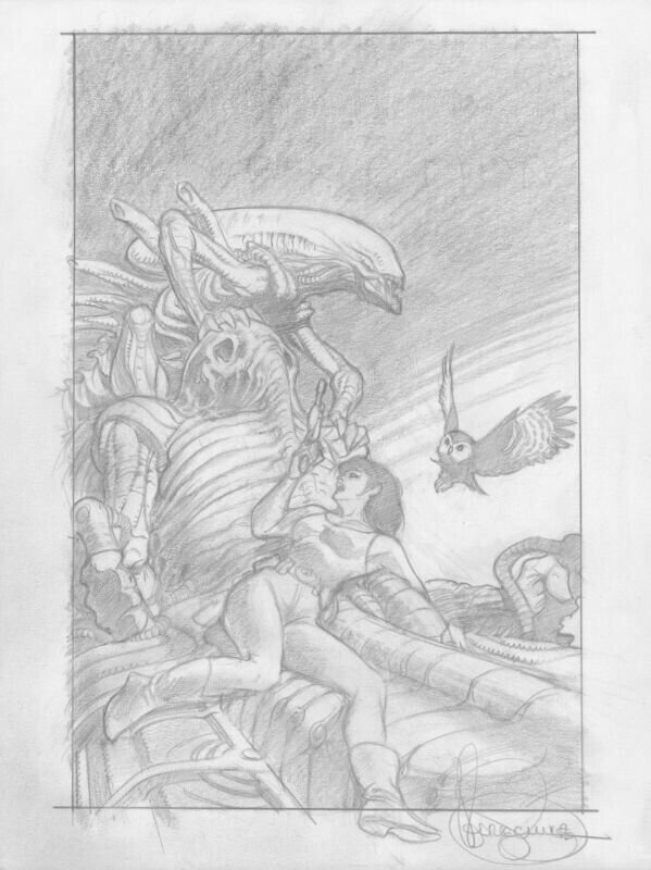 Mark Schultz, Aliens The Destroying Angels Cover Prelim - Original Cover