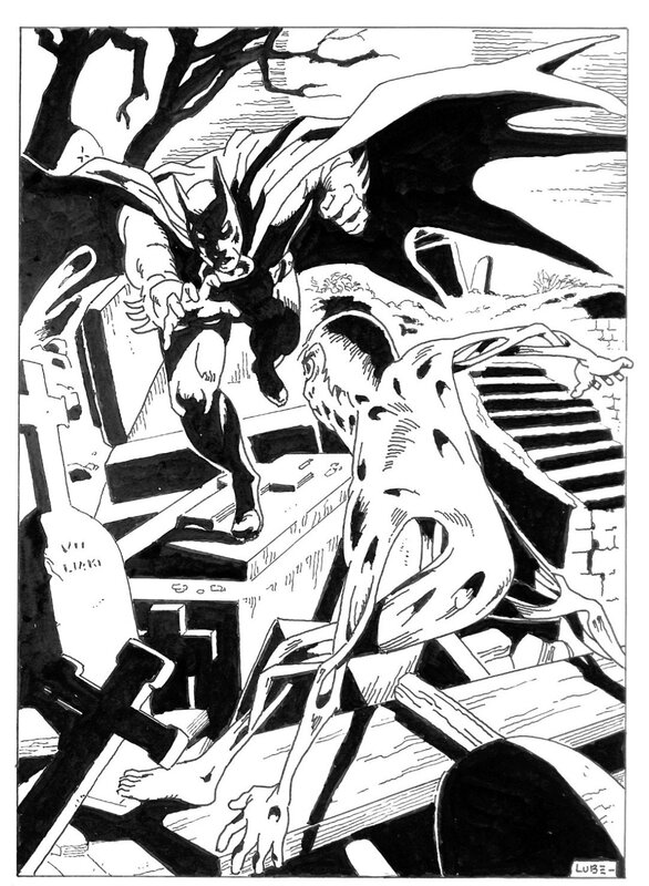 Luciano Bernasconi, Gil Kane, Jean-Yves Mitton, Franco Frescura, Bernasconi, illustration Batman VS Wampus, 2020. - Original Illustration