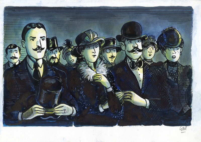 En vente - Catel, Alice Guy – Dessin original pour documentaire Arte – R09 - Illustration originale