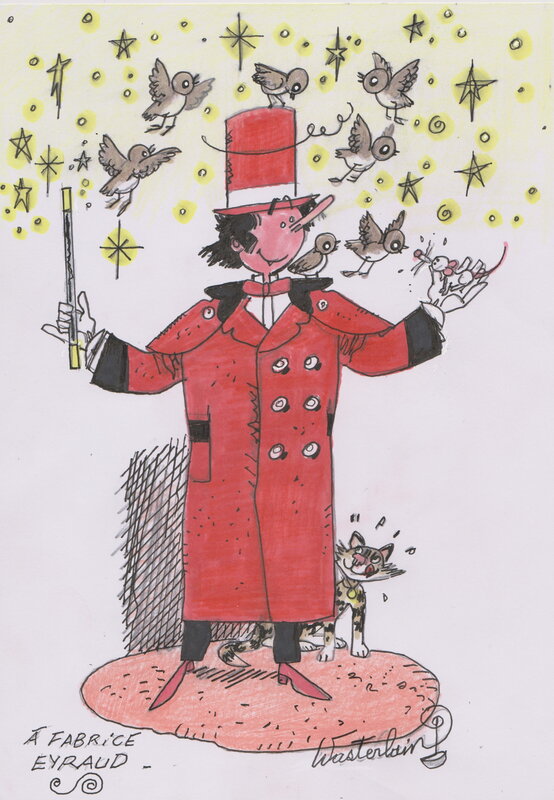 Marc Wasterlain, Docteur Poche et le chat - Illustration originale