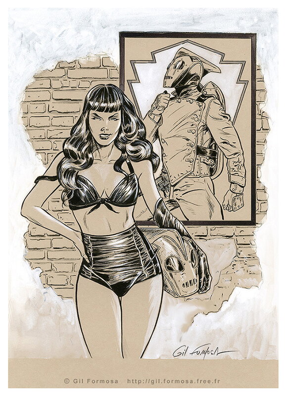 Betty ROCKETEER par Gil Formosa, Dave Stevens - Illustration originale