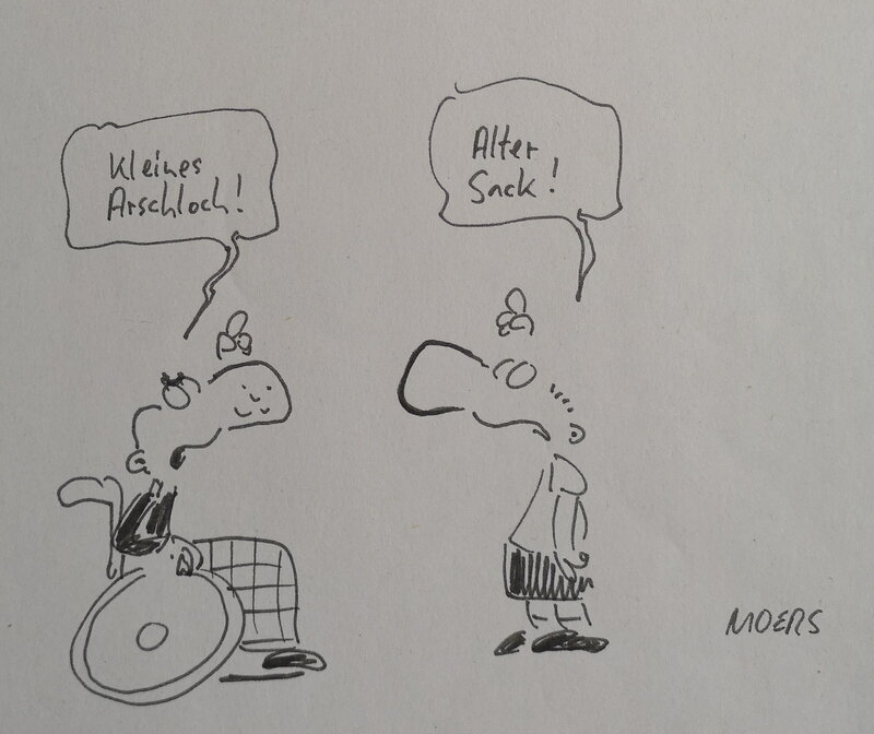 Walter Moers, Kleines Arschloch und alter Sack - Original Illustration