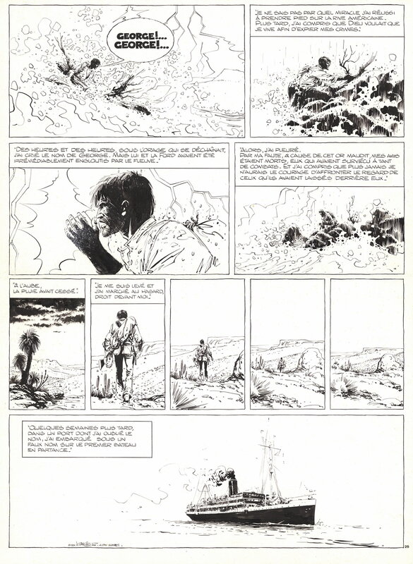 En vente - William Vance, Xiii - Trois montres d'argent - Planche originale