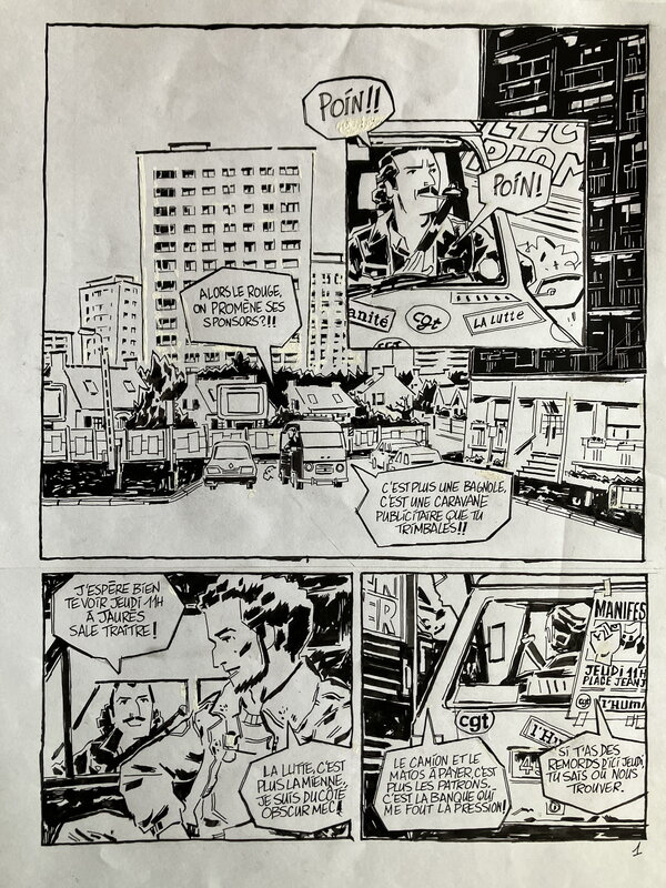 En vente - Bleu DE CHAUFFE par Lionel Chouin - Planche originale