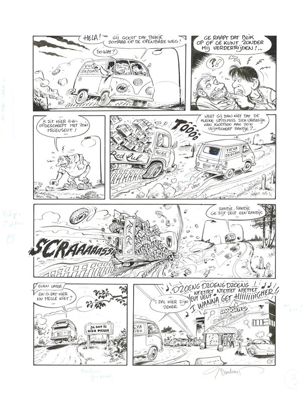 Jan Bosschaert, Urbanus, De Geverniste Vernepelingskes - Planche originale