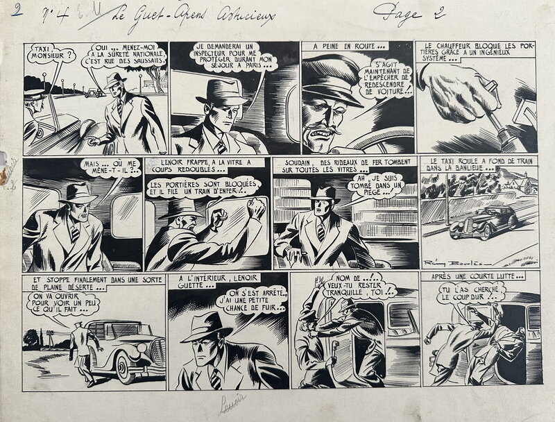 Rémy Bourlès, 1946, Le guet-apens astucieux - Planche originale