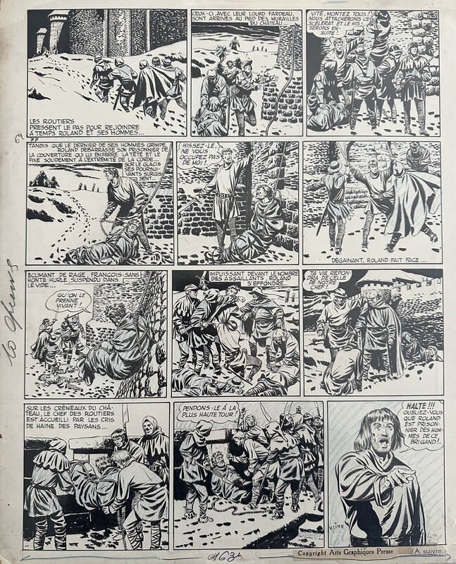 Kline, 1949, Roland prince des bois - Planche originale