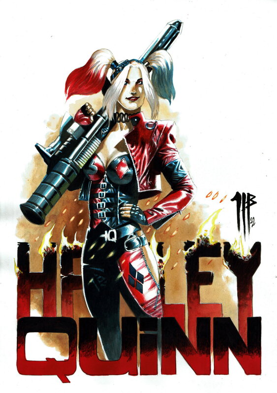 En vente - Harley Quinn par Philippe Bringel - Illustration originale