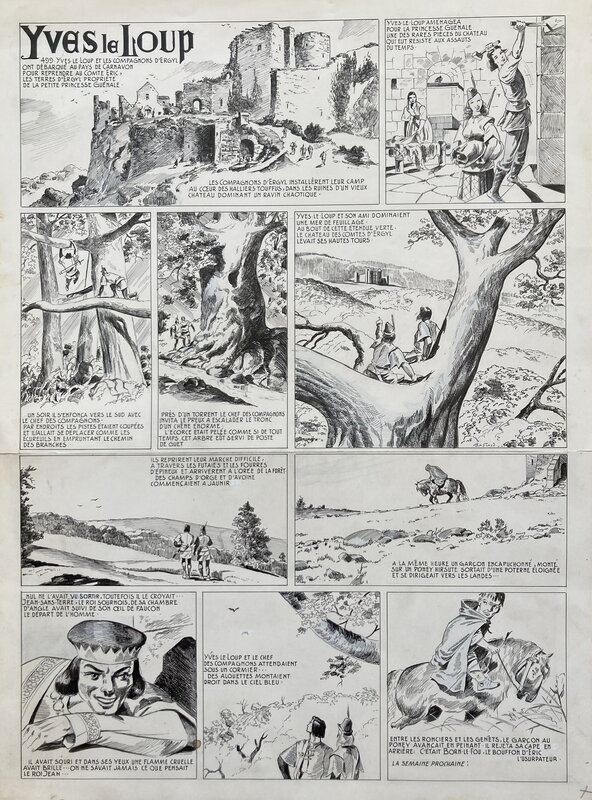 1954 - Yves le Loup par René Bastard - Planche originale