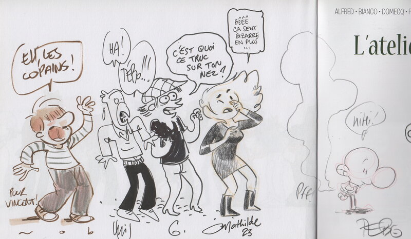 Nob, Lewis Trondheim, Guillaume Bianco, Mathilde Domecq, Tébo, L'atelier Mastodonte - Sketch