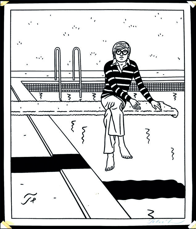 En vente - David Hockney par Floc'h - Planche originale