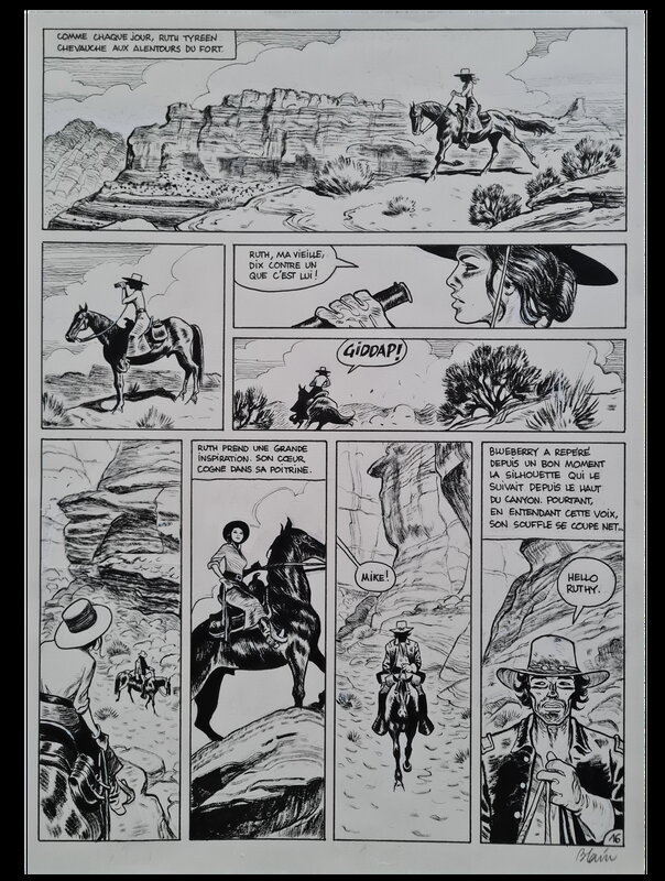 Christophe Blain, Blueberry : Amertume Apache - Planche originale