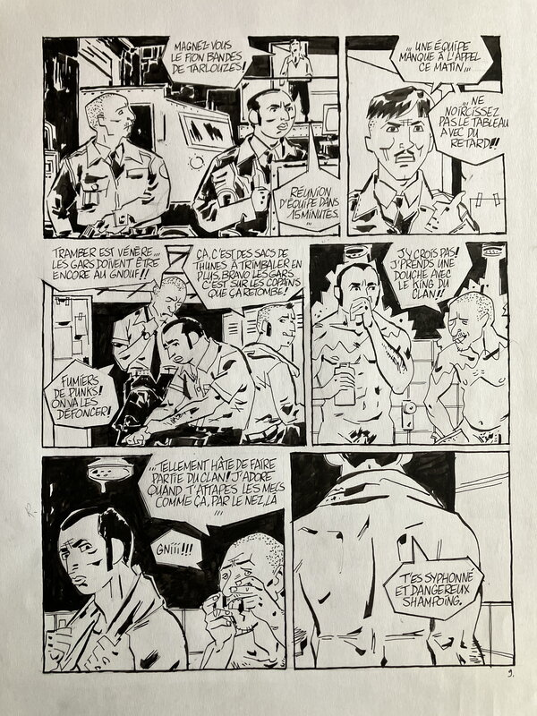 En vente - Bleu de chauffe p9 par Lionel Chouin - Planche originale