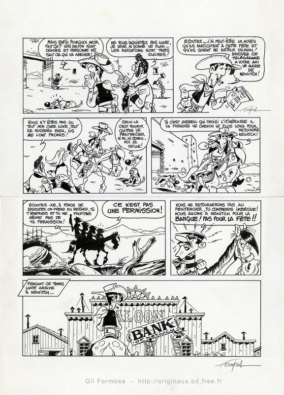 Gil Formosa, Lucky LUKE Planche 3 - Comic Strip