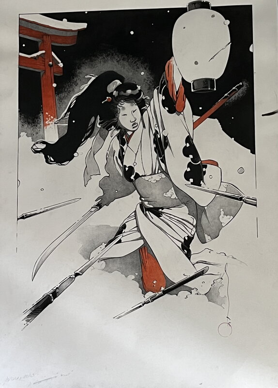 En vente - Michetz, Combat à la lanterne - Planche originale