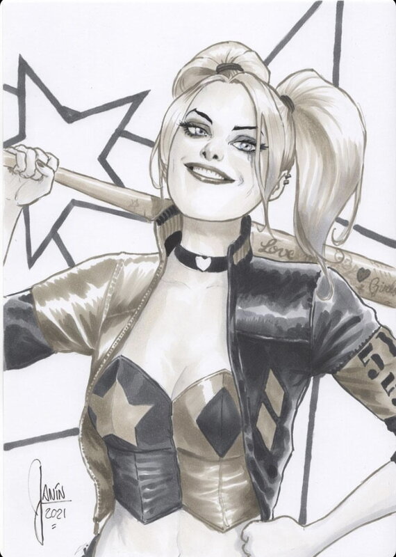 Mikel Janin Harley Quinn - Illustration originale