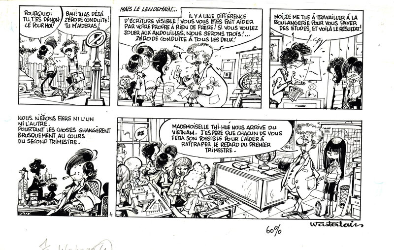 En vente - Wasterlain : Docteur Poche tome 3 demi planche 4B - Planche originale