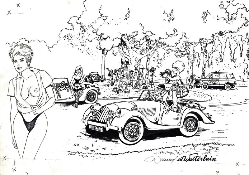 En vente - Marc Wasterlain, Renaud, Wasterlain et Renaud : Illustration Jeannette Pointu et Jessica Blandy - Illustration originale