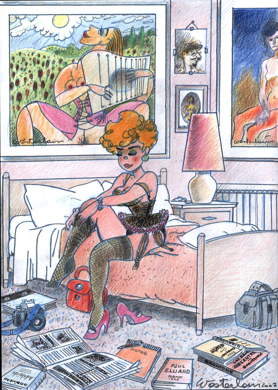 En vente - Wasterlain : Illustration Jeannette Pointu sexy - Illustration originale