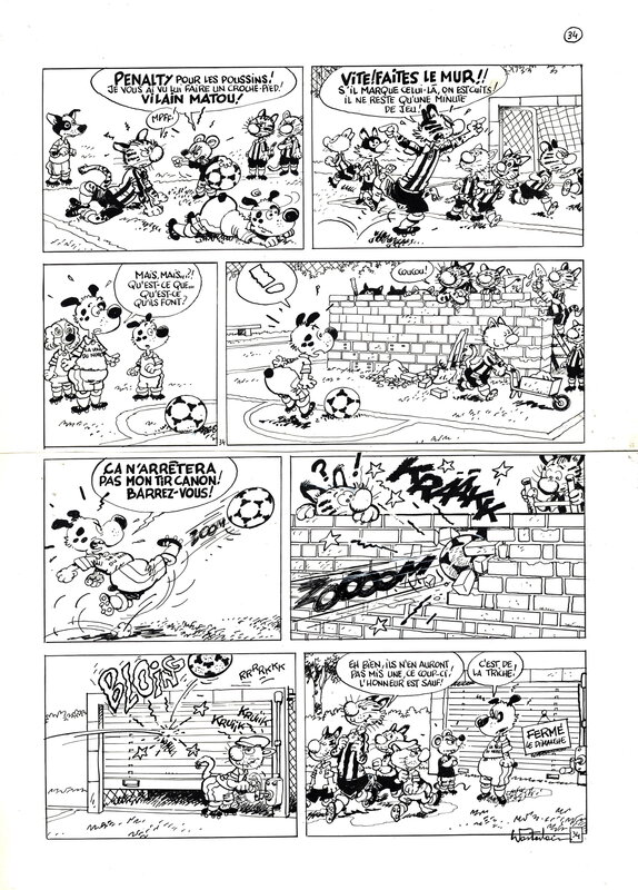 En vente - Wasterlain : Ratapoil tome 1 gag n° 34 - Planche originale