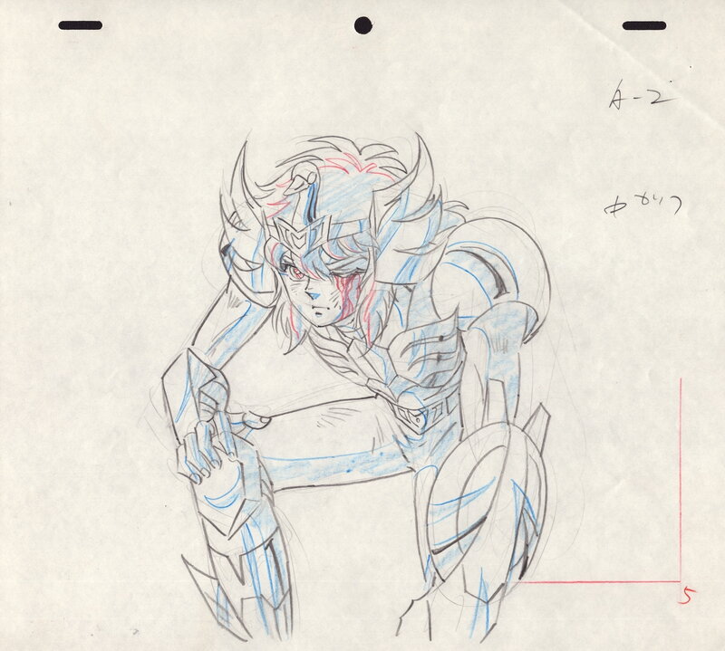 En vente - Masami Kurumada, Shingo Araki, Michi Himeno, Saint Seiya [Hyôga du Cygne] pour l'épisode #108 [Isaak le Trait / Isaak, l'homme au cœur de glace] - Planche originale