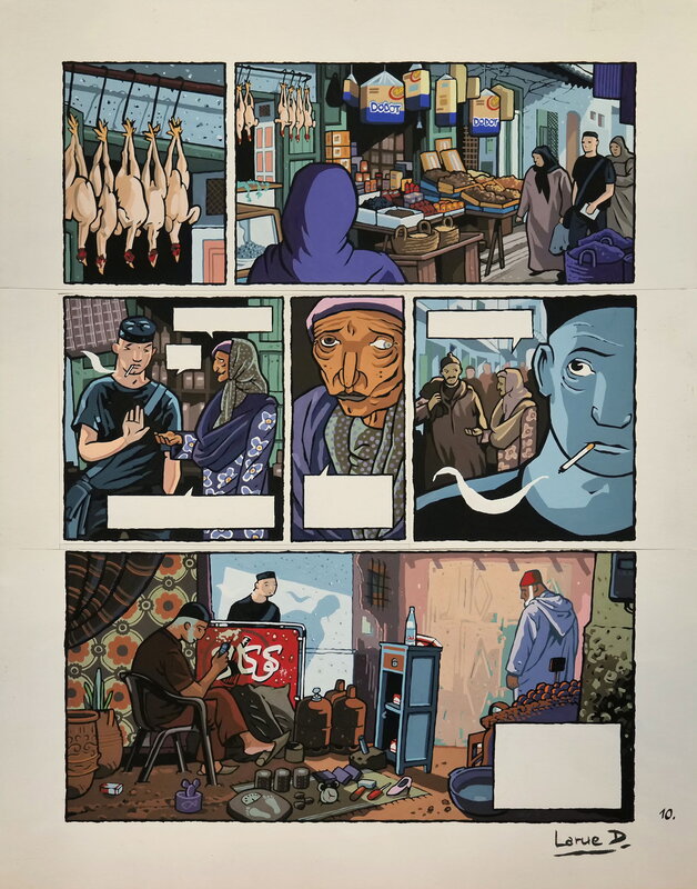 En vente - Denis Larue, Tetouan (Maroc) - La maison d'Ether - p 10 - Planche originale