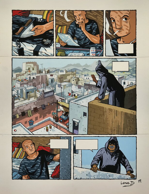 En vente - Denis Larue, Tetouan (Maroc) - La maison d'Ether - p 19 - Planche originale