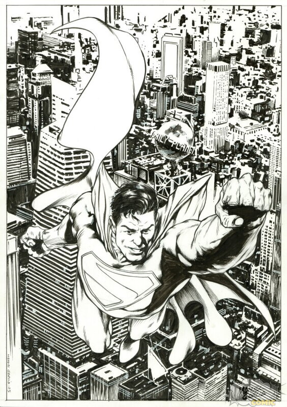 En vente - Superman par Manuel Garcia - Illustration originale