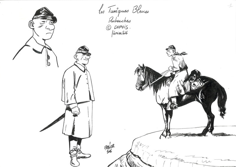 En vente - Olivier Frasier, Raoul Cauvin, Willy Lambil, Olivier Frasier - Blutch - Illustration originale