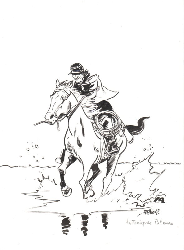 For sale - Olivier Frasier, Willy Lambil, Louis Salvérius, Raoul Cauvin, Olivier Frasier - Les tuniques bleues - Original Illustration