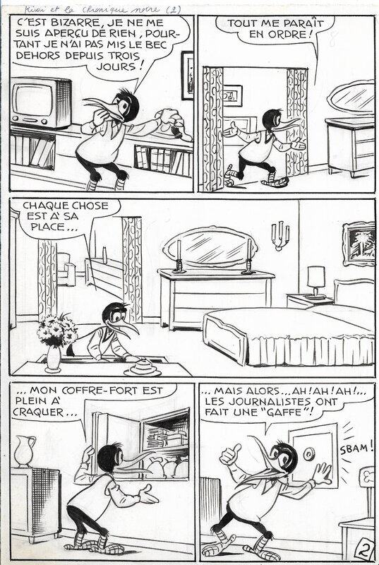 Egidio Gherlizza, Kiwi et la chronique noire planche 2 - Planche originale