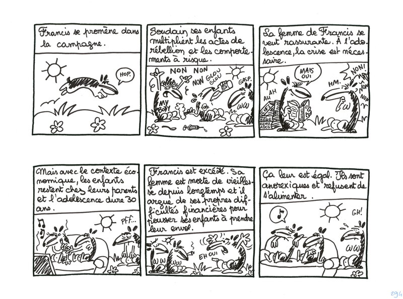 Claire Bouilhac, Francis blaireau farceur, n°294 - Planche originale