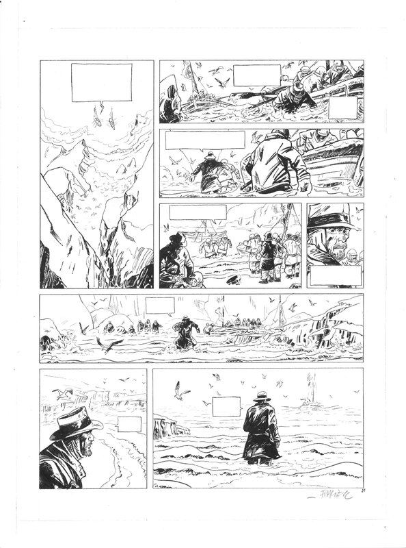 En vente - Olivier Frasier - Sur les bords du monde tome 2 p. 21 - Planche originale