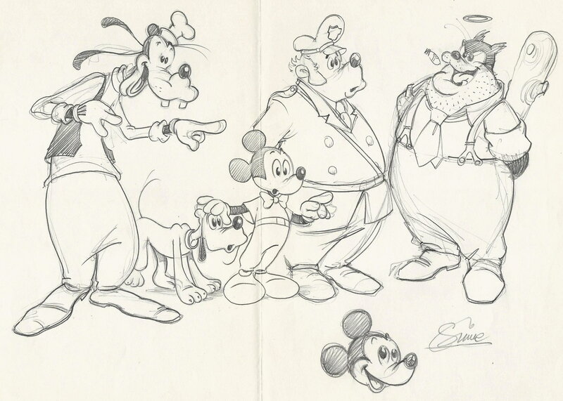 Luigi Simeoni, Étude de personnage Disney - Original Illustration