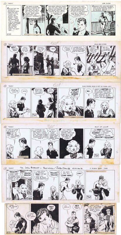 Milton Caniff, Terry and the Pirates full week sequence March 1936 - Planche originale