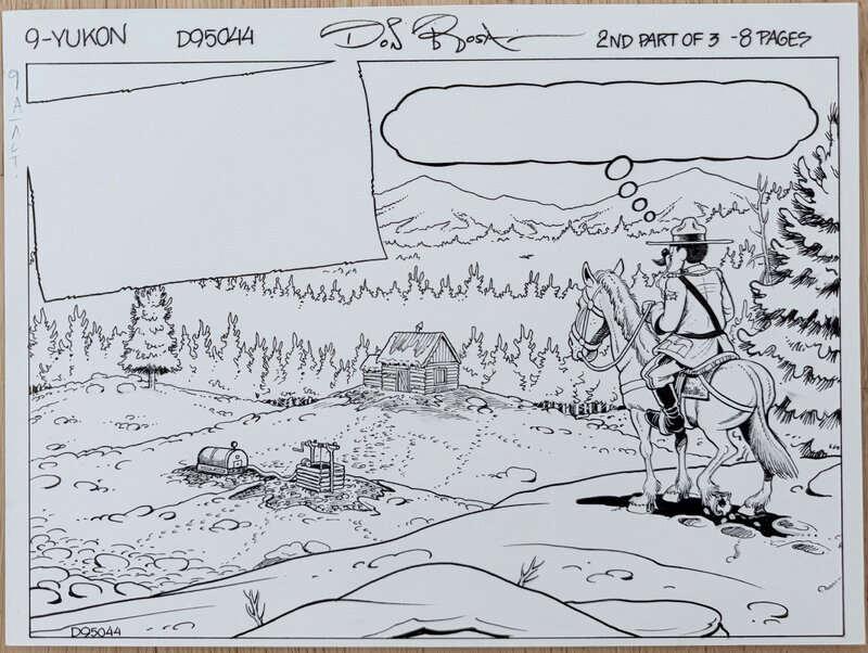 En vente - Don Rosa - Scrooge McDuck - 1995 - Hearts of the Yukon - p9a half-splash - Planche originale