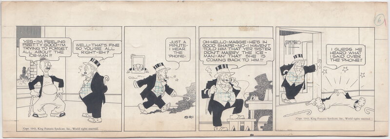 For sale - George McManus, BRINGING UP FATHER 1943 - Comic Strip