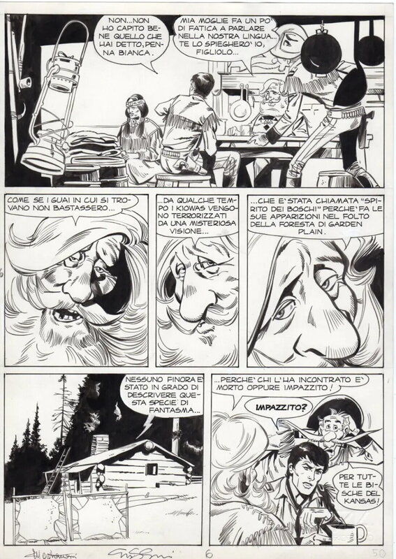 Giuseppe Montanari, Ernesto Grassani, Il piccolo ranger - Lo spirito dei boschi planche 6 (Bonelli) - Planche originale
