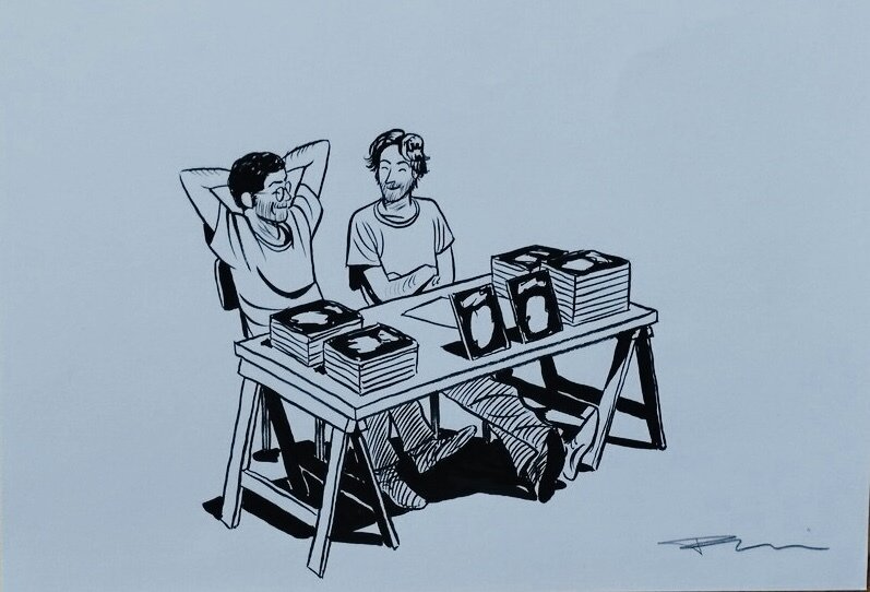 Peeters, illustration pilules bleues, 2014. - Original Illustration