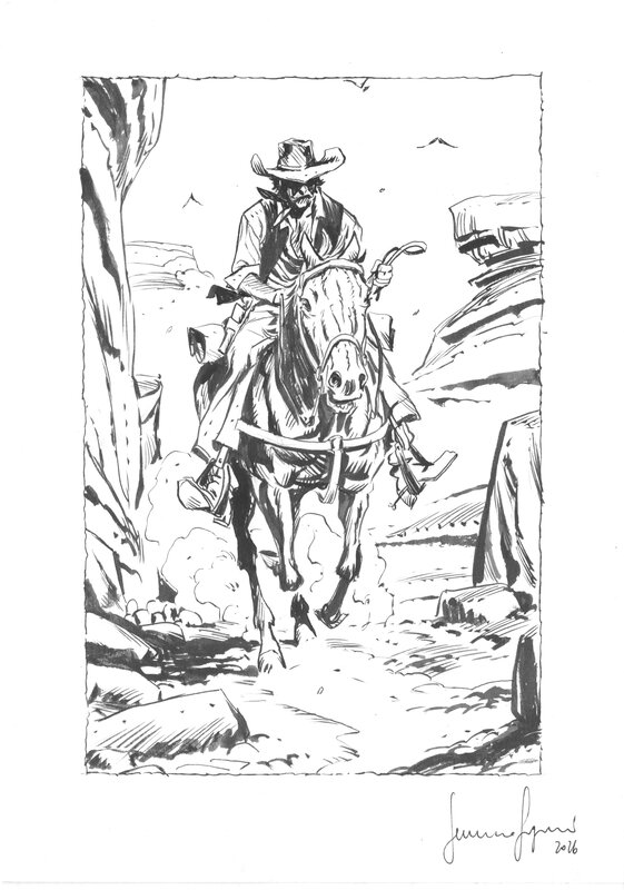 En vente - Germano Giorgiani, Sinisterra - SCERIFF BARRET - Illustration originale