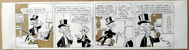 Frank Grundeen, Donald Duck daily, November 30 1973 - Planche originale