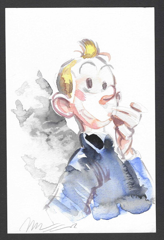 For sale - Tintin vu par Munuera / Tintin as seen by Munuera - Original Illustration
