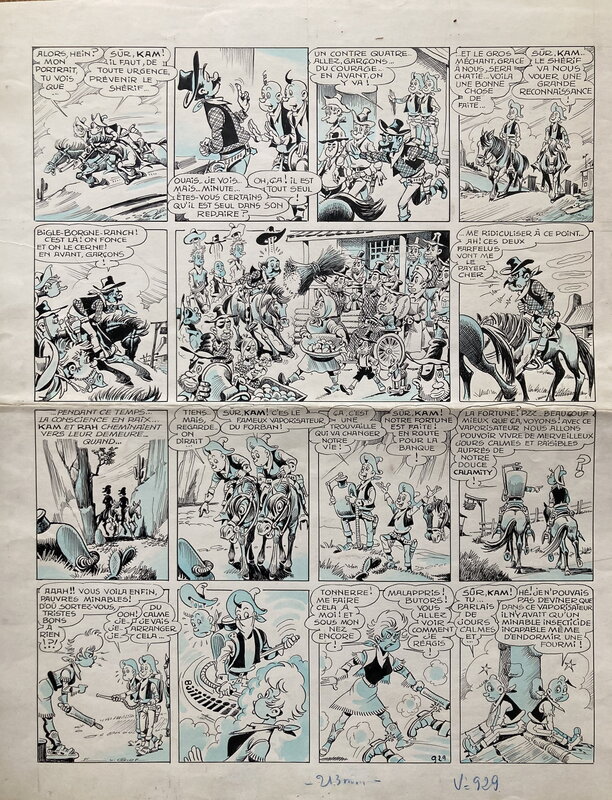 Eugène Gire, 1963 - Kam et Rah, les terribles - Planche originale