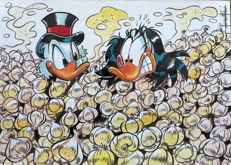 Picsou VS Miss Tick par Lara Molinari, Disney - Illustration originale