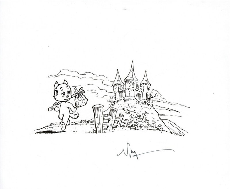 Originele tekening Wil Raymakers - Tom Poes, het einde van eindeloos - Planche originale