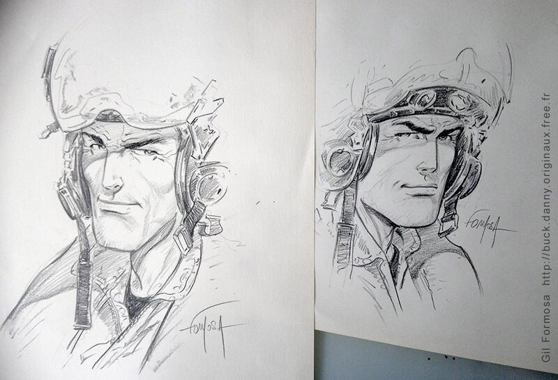 Gil Formosa, Buck DANNY 2 portraits - Sketch