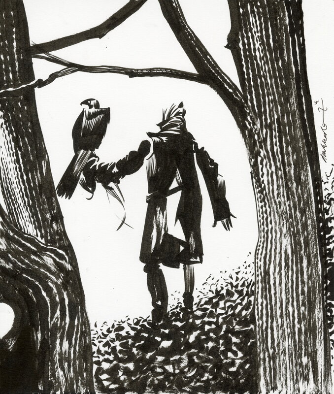 En vente - Dave McKean, Raptor – Dessin original 43 - Illustration originale