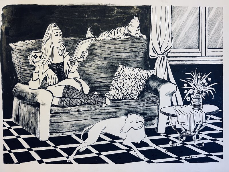 For sale - Small family by Davide Garota - Original Illustration